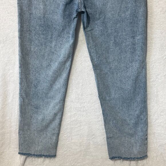 Old Navy High Waisted Button Fly Sky-Hi Straight Leg Raw Edge Hem Jeans Size 6 - Picture 9 of 16